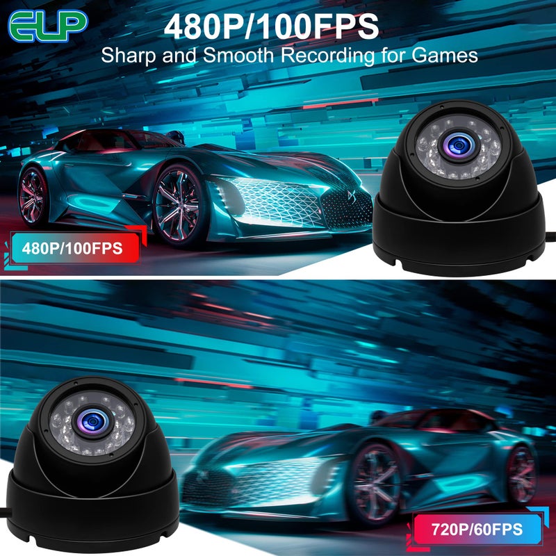 ELP 3.6mm 1080P Dome Camera with IR LED Night Vision HD Webcam Infrared PC Camera with Metal Case Waterproof Outdoor USB Security Camera CCTV Home Surveillance System 30/60/120fps Auto IR Camera - Image 5